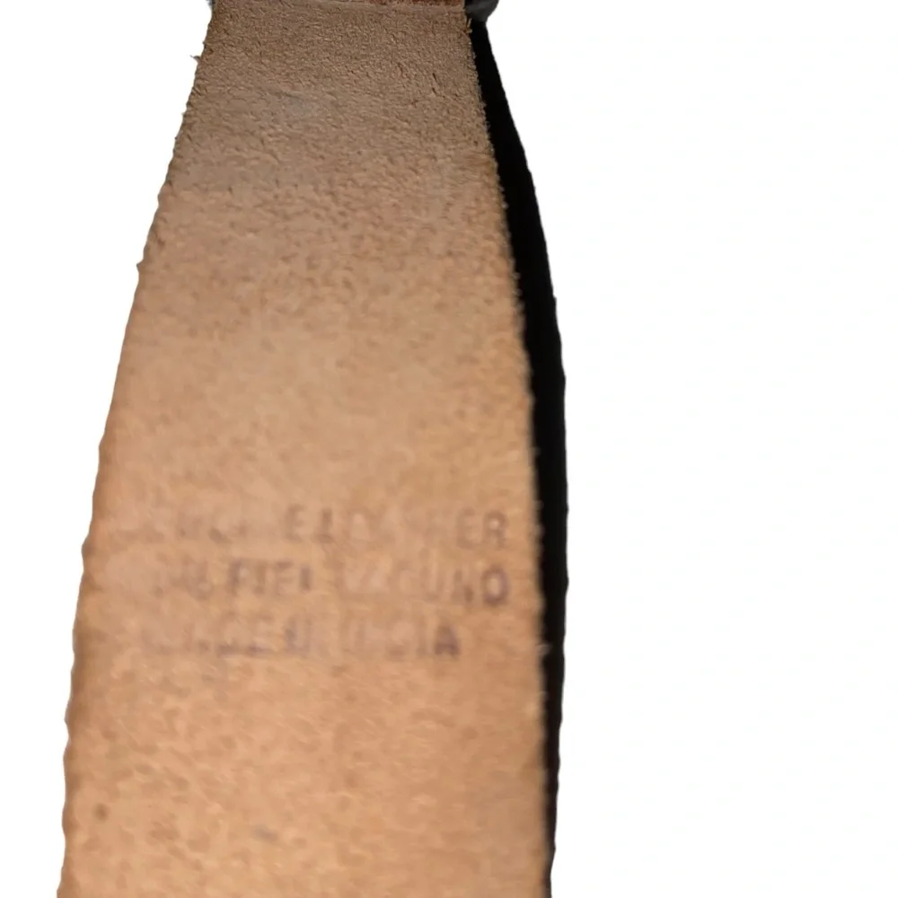Genuine Leather Belt Made in India Multicolor Striped Silvertone Buckle 34-37”